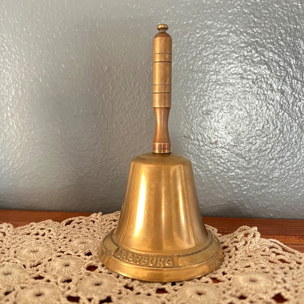 Vintage Glockengiesserei Mabilon Saarburg Brass Hand Bell German Dinner Bell